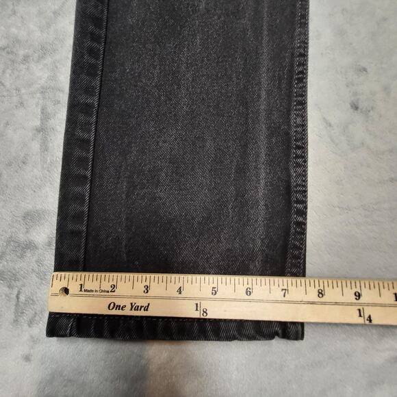 Levis 505 Jeans Mens 34x31 Black Denim Straight Leg Zip Fly Classic 5 Pocket - Picture 7 of 12